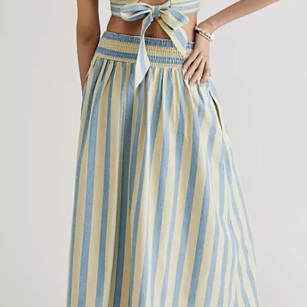 New WOT Free People Whatta Sight Opal Silk Combo Set Top and Skirt S.